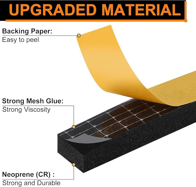 Ninsula 33Ft Door Weather Stripping, Strong Adhesive, Sound Proof, Door - Image 4
