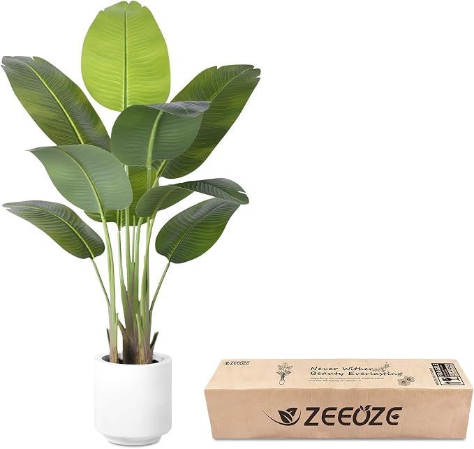 Artificial Bird of Paradise Plant 4Ft Tall Fake Tropical Palm Tree Large Fake - Image 9