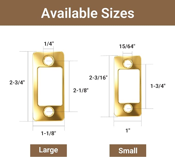Deadbolt Restorer Strike Plates Narrow Side and Large Hole, Round Corner | - Image 2