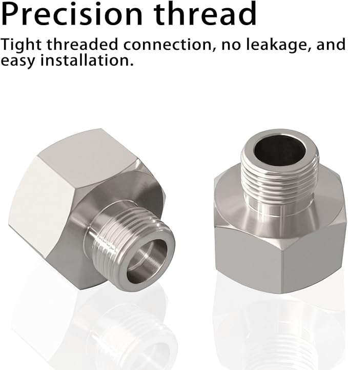 G 1/2 Female to 3/8 Male Compression Converter Reducer Adapter 4PCS | Nickel - Image 6