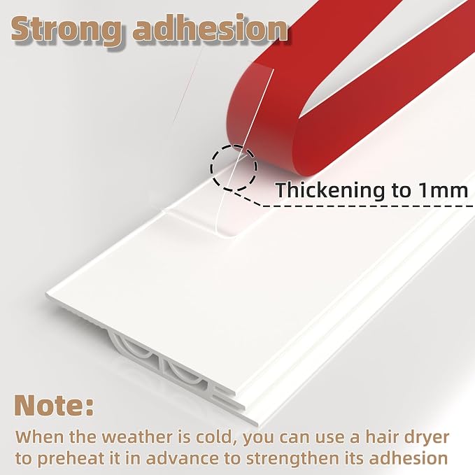 KNEELISA 78" White Under Door Draft Stopper Interior - Image 3