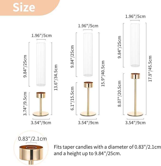 NUPTIO Hurricane Candle Holder for Candlestick, Modern Candles Stick Decor for - Image 6