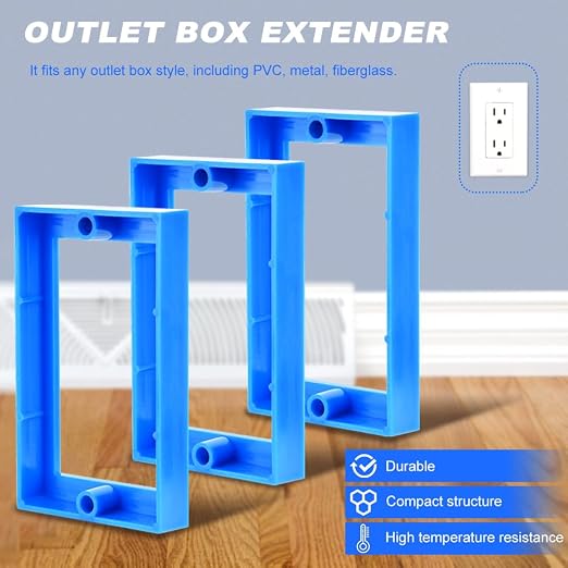 3Pcs 1/2" Single Gang Outlet Box Extenders, Electrical Box Extender Receptacle - Image 3