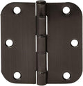 Amazon Basics Rounded 3.5 Inch x 3.5 Inch Door Hinges, Oil Rubbed Bronze by AmazonBasics