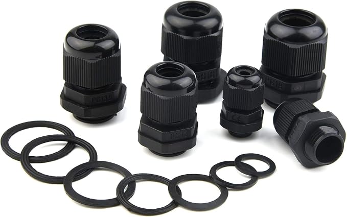 TUPARKA 50 Pack Cable Gland Waterproof Adjustable 3-16mm Cable Connectors PG7 - Image 4