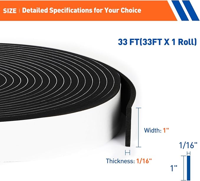 MAGZO 1in Wide X 1/16in Thick Ultra Thin Weather Stripping - Image 2