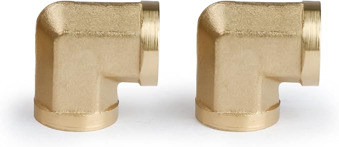 U.S. Solid 2pcs 90 Degree Barstock Street Elbow Brass Pipe Fitting 1/4" NPT - Image 3