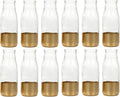 Hosley Set of 12 Small Bud Vases, 5.5" Gold Dip Glass Flower Vases in Bulk by HOSLEY