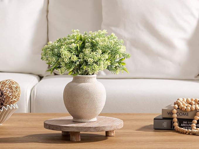 Ceramic Rustic Farmhouse Vase, Small Flower Vase Decorative Vase Short Pottery - Image 5