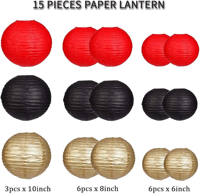 Paper Lanterns Decorative, Round Hanging Paper Lanterns Decorations - Image 2