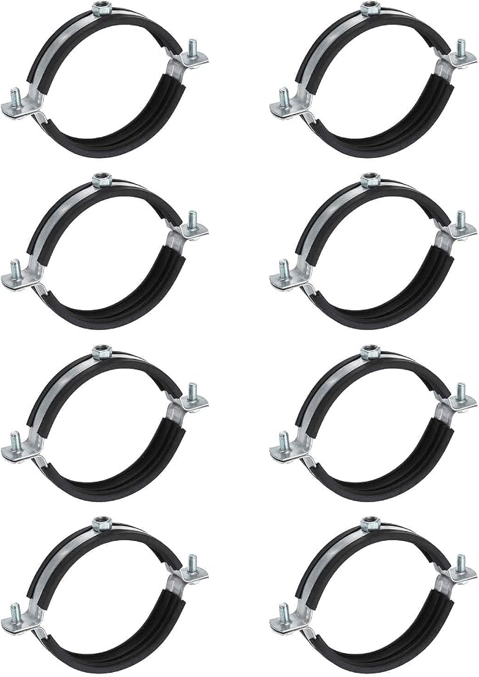 HARFINGTON 8 Pcs Split Ring Pipe Hanger 3-9/16" Galvanized Steel Sheet Wall by HARFINGTON