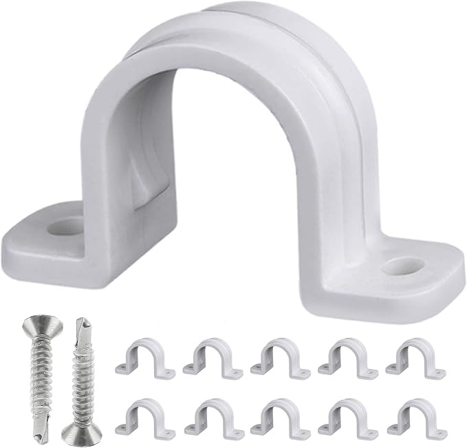 10 Set PVC Pipe Strap Clamps, SCH 3/4 in | Pvc Pipe Strap Clips, Two Hole by SoimuksQualityproducts