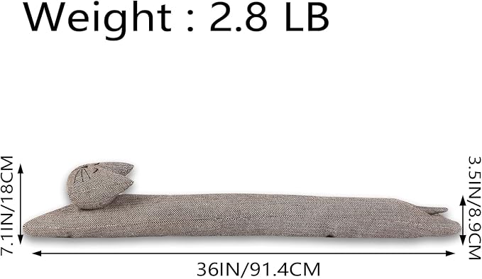 Cat Fabric Under Door Draft Stopper, 3LB Heavy Duty Decorative Soundproof Door - Image 6