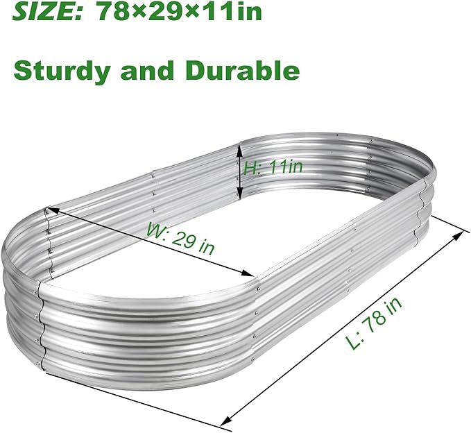 Rakukiri Raised Garden Bed GRS Certified Galvanized Planter Box Outdoor - Image 3