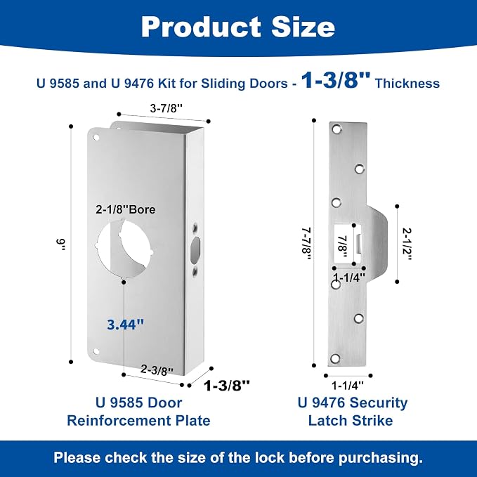 U9585 Door Reinforcement Plate & U9476 Latch Strike - Image 2