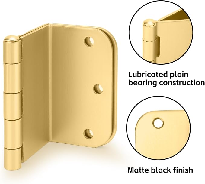 12 Pack Gold Offset Hinges 3.5 Inch Expandable Door Hinges Heavy Duty - Image 3