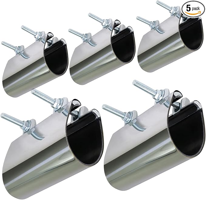 Highcraft Pipe Repair Clamp 4'', IPS Double Bolt, 6” Long, Stainless Steel by Highcraft