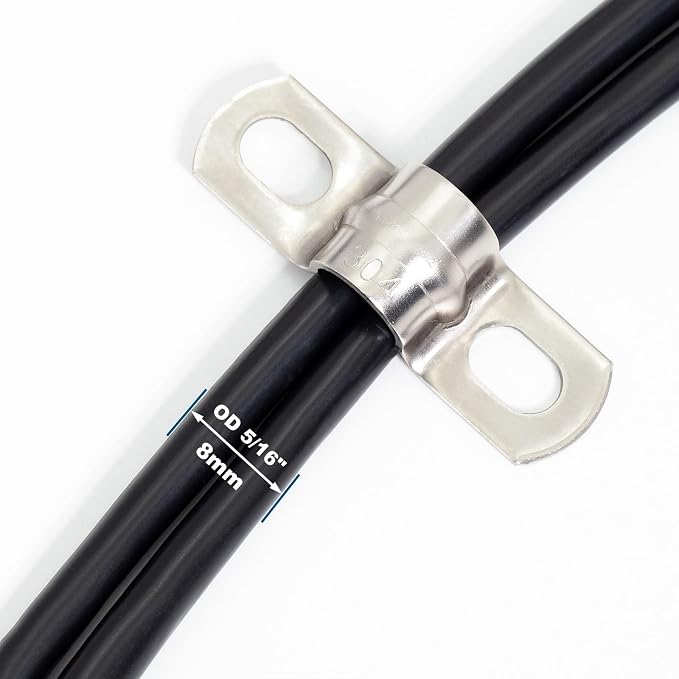 20 pcs 5/16" Conduit Clamp Two Hole U Bracket, Pipe Bracket Heavy Duty - Image 3