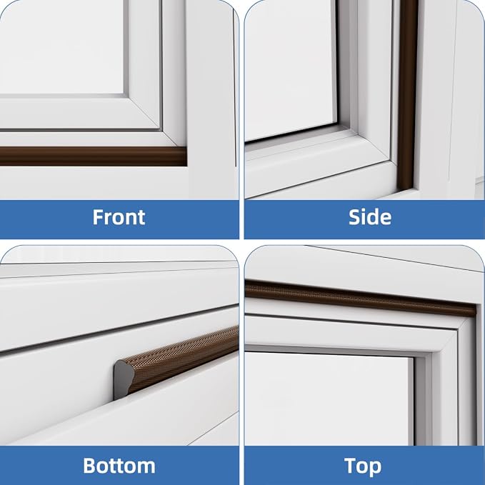 Wedge-Shape Window Weather Stripping Door Frame Seal 3Pcs×196” Brown | Upgrade - Image 7