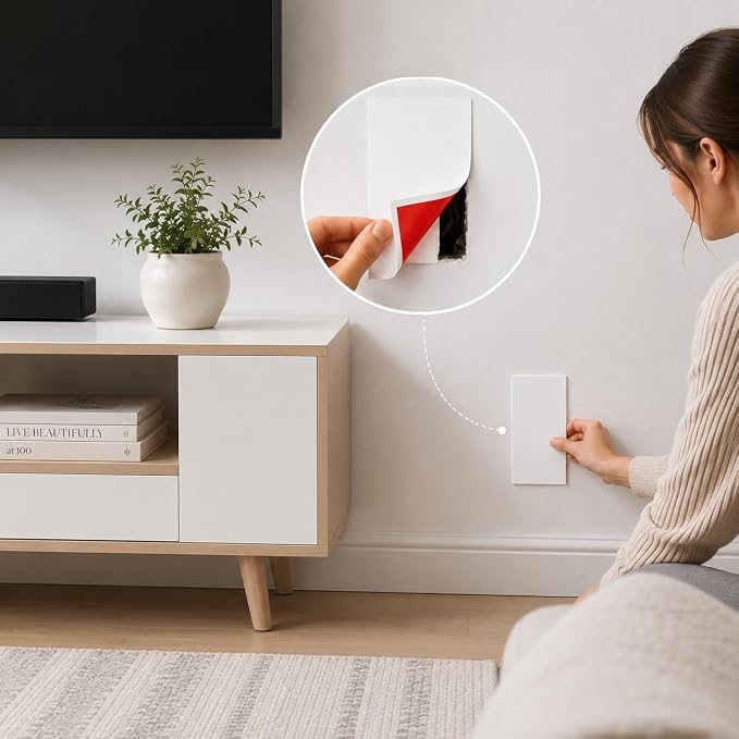 Rubber Bond Self-Adhesive Rubber Wall Outlet Cover Plate 5 Pack - Image 2