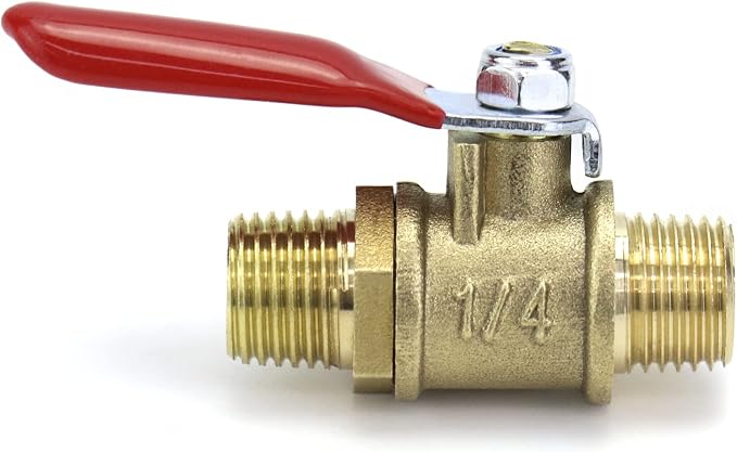 QWORK Ball Valve, 1/4" Male x Male NPT Thread Pipe Fitting Air Compressor Shut - Image 2