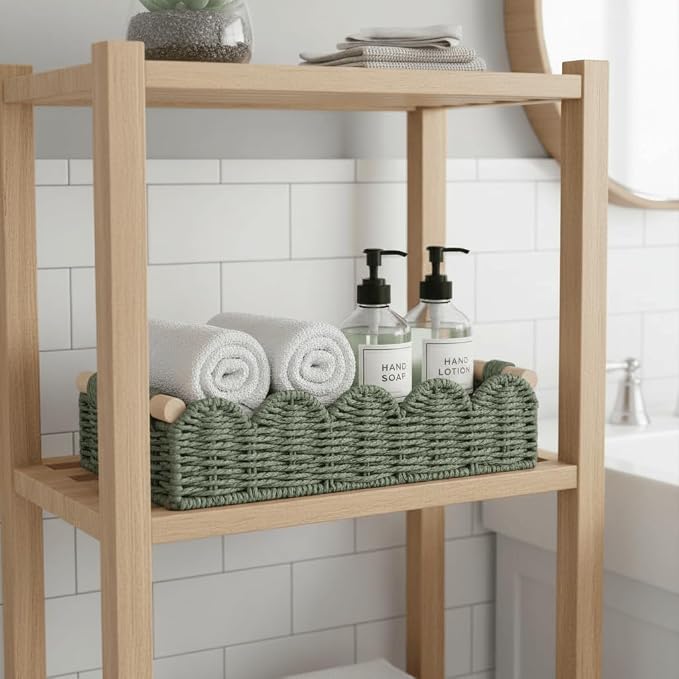 CubesLand Toilet Paper Storage Basket Organizer, Small Wicker Decor Basket | - Image 5