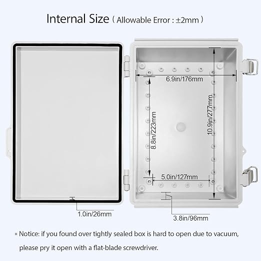 Electrical Box, IP67 Waterproof Hinged Cover Stainless Steel Latch Junction Box - Image 5