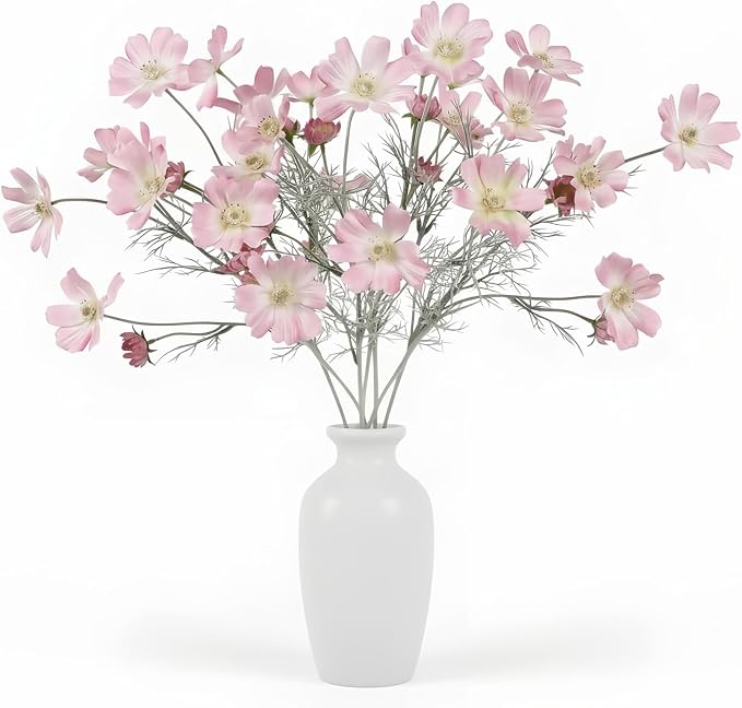 4 Pcs Pink Purple 24" Tall Artificial Cosmos Flowers by LINSIEARTIFICIALFLOWERS