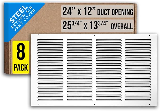 Fits 24x12 Duct Opening | Steel Return Air Grille by Handua | Vent Cover Grill by Handua