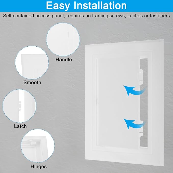 PATIKIL 6x4 inch Removable Hinged Access Panel, ABS Plumbing Access Doors Easy - Image 4