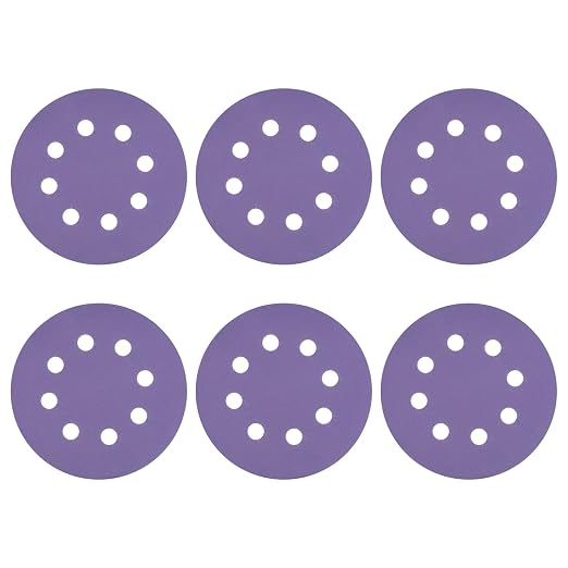 HARFINGTON 25Pcs 5Inch Sanding Disc 8 Hole 400Grit Purple Aluminum Oxide | Hook by HARFINGTON