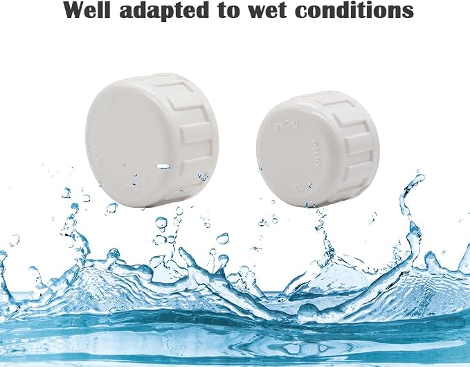 12PCS 3/4inch PVC Coupling Cap Pipe Fittings White PVC Pipe End Cap Plug - Image 4