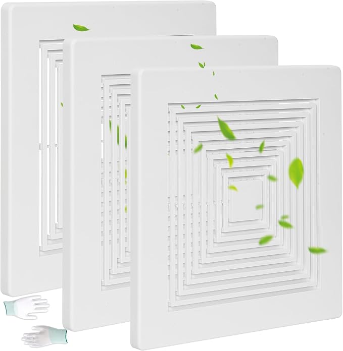 (3-Pack 9" BP90 Spring Bathroom Exhaust Fan Cover 9-1/4" x 9" Vent Cover by Unknown