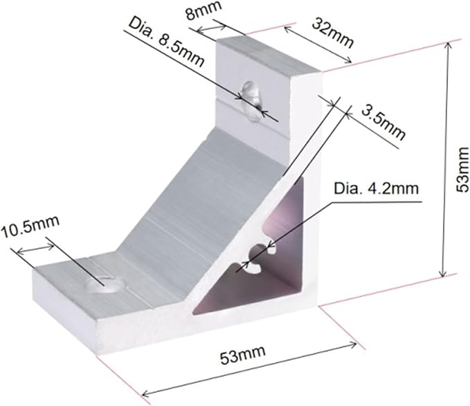 BELLA BAYS 4Sets 4040 Aluminum Extrusion Connector Heavy Corner Bracket Strong - Image 2