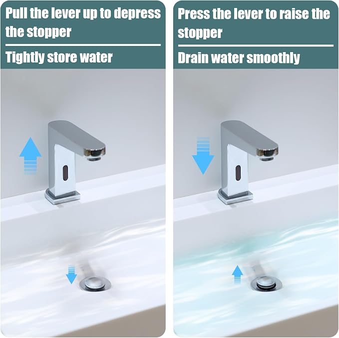 2pcs Sink Drain Parts, Lavatory Pop Up Center Piece Assembly - Image 6