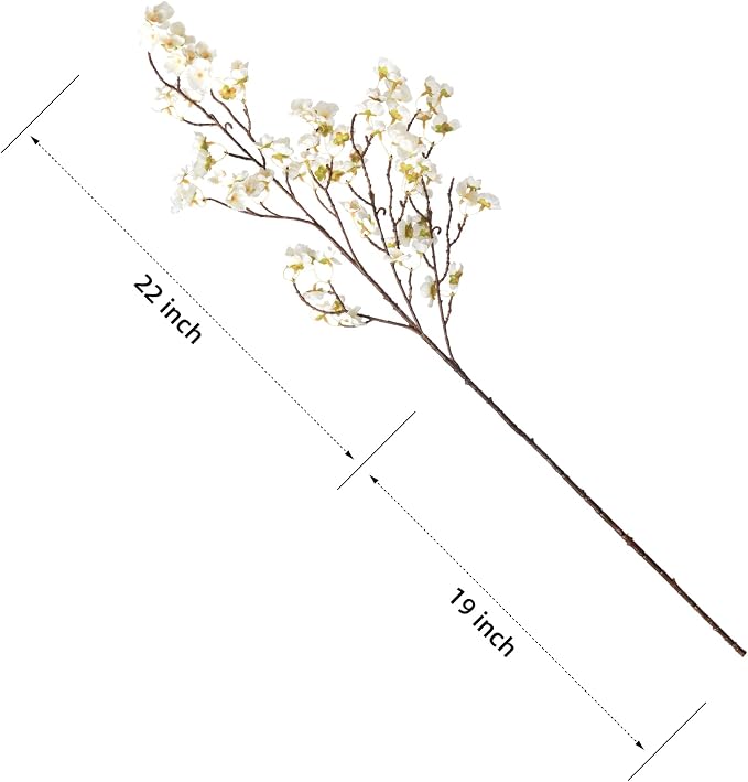 Ammyoo 4 Pcs Artificial Cherry Blossom Flower Branches, Bulk Silk Faux Flowers - Image 4
