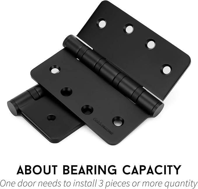 goldenwarm 3 Pack 4'' Black Ball Bearing Door Hinges – Heavy Duty Stainless - Image 5