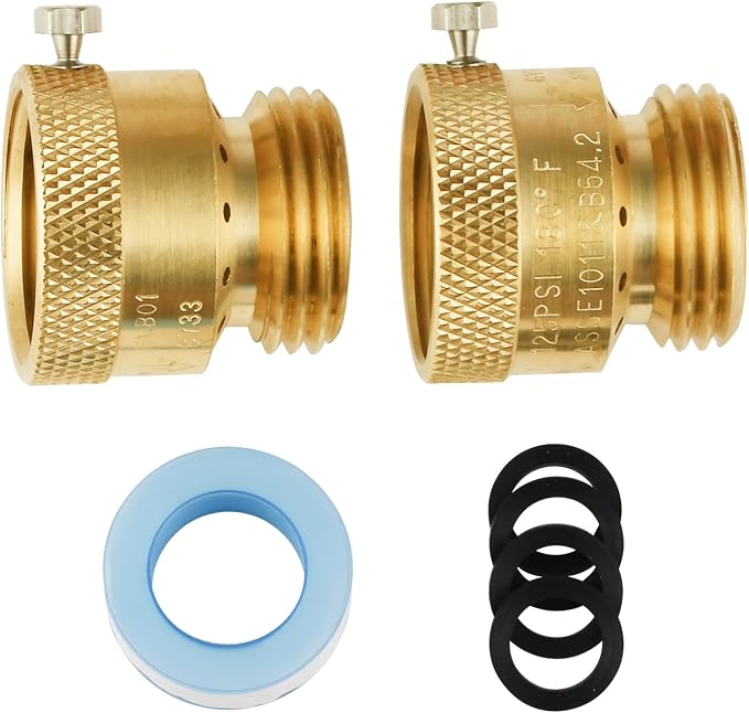 2-Pack Hose Bib Vacuum Breaker, 3/4 Inch GHT Backflow Preventer | Solid Brass by SUNGATOR