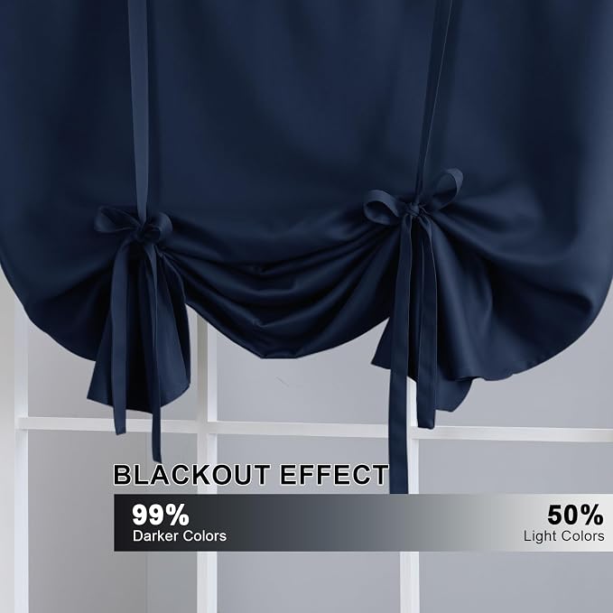 H.VERSAILTEX Thermal Insulated Blackout Tie up Curtain, Room Darkening Window - Image 3