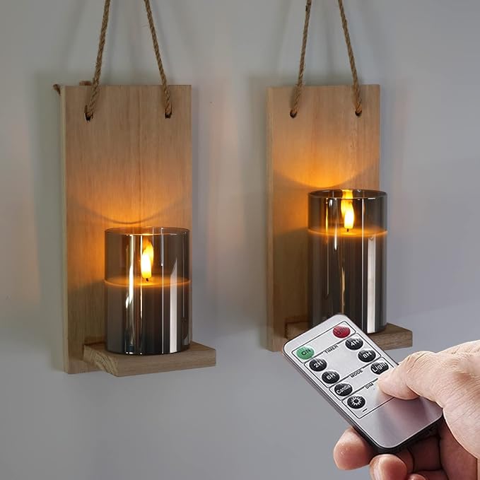 Amagic Gray Glass Flameless LED Candles Battery Operated - Image 7