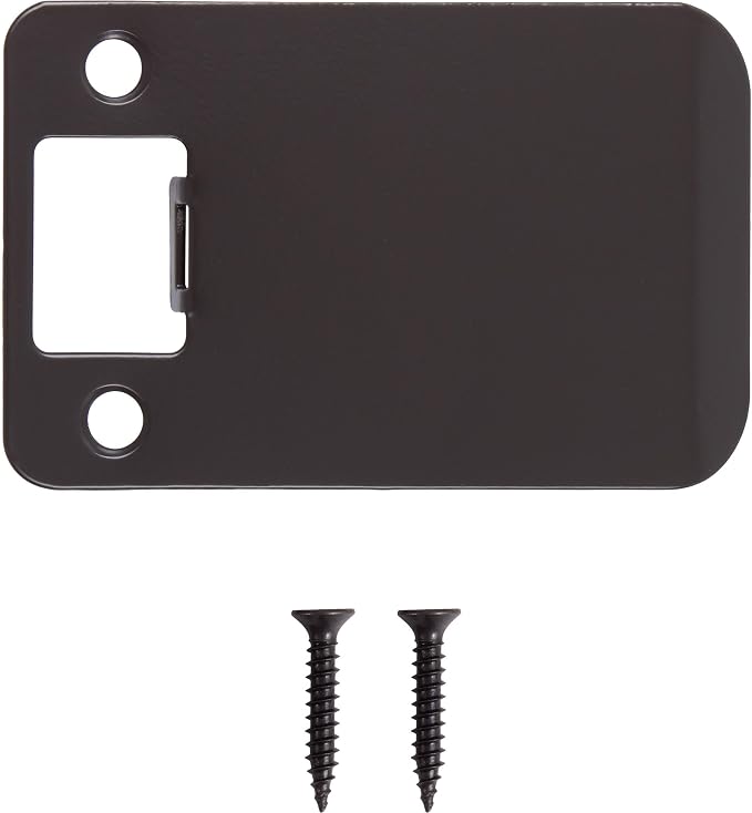 Round Corner Extended Lip Strike Plate, 2-1/4" x 3", Oil-Rubbed Bronze - Image 2