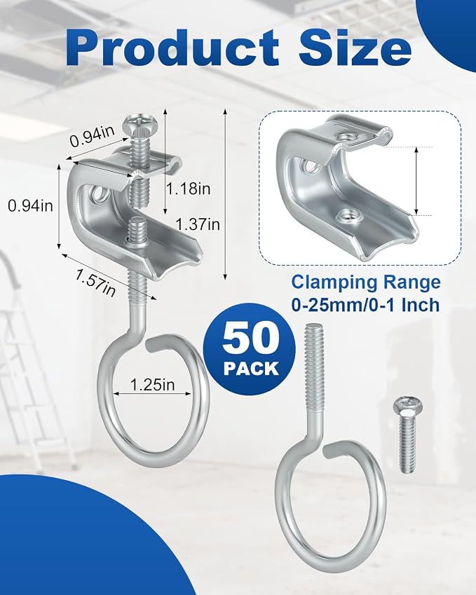 50Pack 1/4" x 20 Beam Clamps - Image 2