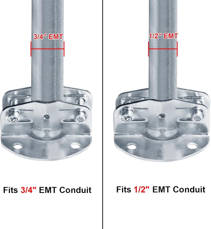 8 Sets Floor Flange Pipe Connectors, Fits 3/4" EMT Conduit | Also Compatible - Image 3