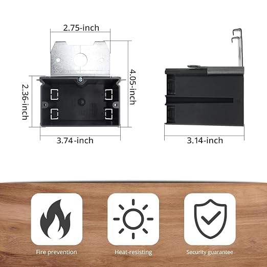 1-Gang Adjustable Electrical Outlet Box, 21 Cu in, non-conductive. Grey - Image 2