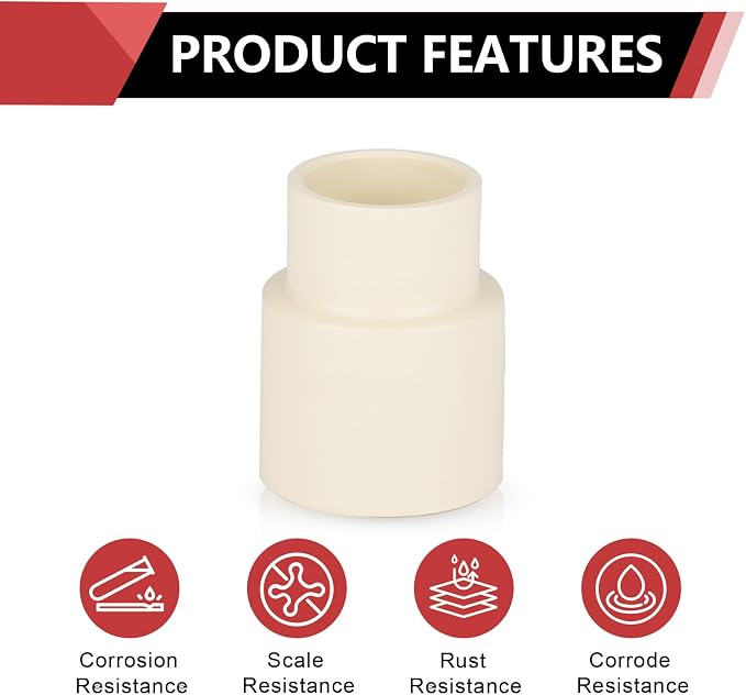 EFIELD 1" x 3/4" CPVC Pipe Fittings, Slip x Slip Coupling, - Image 3