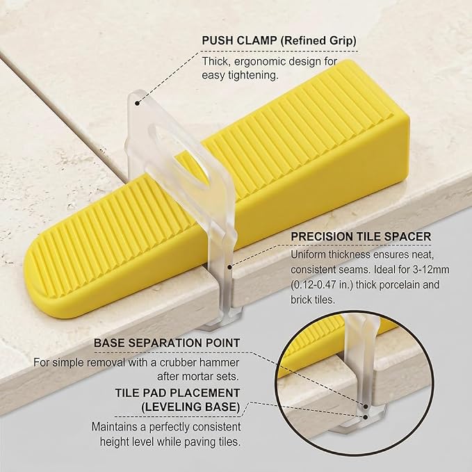 Tile Leveling System with Tile Plier, 1000 Pieces 1/16" Tile Leveler spacers - Image 3