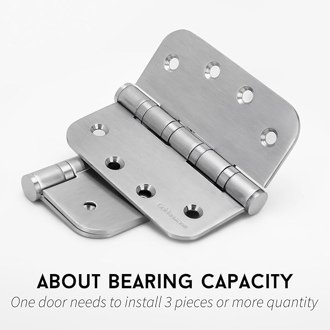 3 Pack goldenwarm Satin Nickel 4'' Door Hinges - Image 5