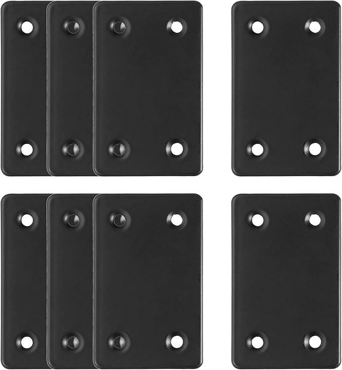 Bonsicoky 8Pcs Flat Straight Brace Brackets, 2.4 x 1.5 / 60 x 38mm | Stainless by Bonsicoky