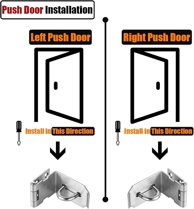 JQK Door Hasp Latch 90 Degree, Stainless Steel Safety Angle Locking Latch - Image 3
