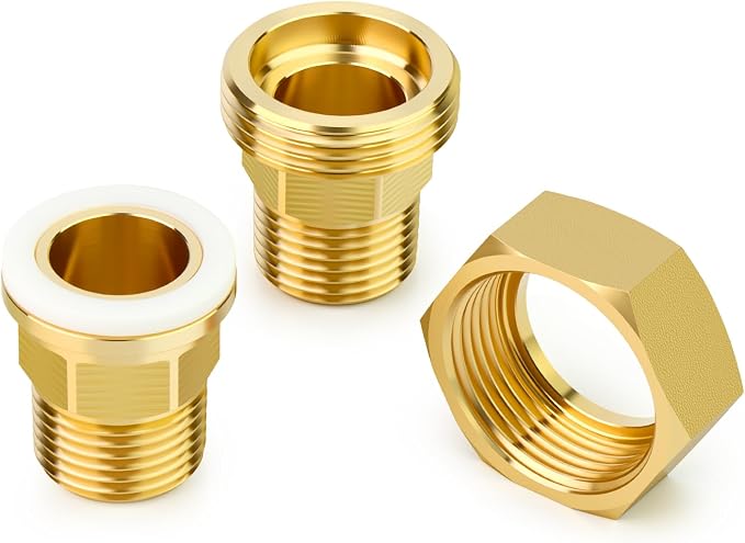 GASHER 2PCS 3/8" MNPT Brass Union Pipe Fitting | 3/8 Inch Male x 3/8 Inch Male - Image 6